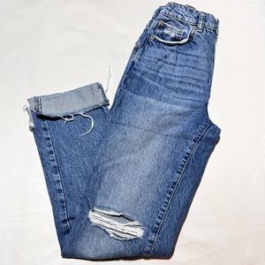 Garage medium wash straight leg jeans